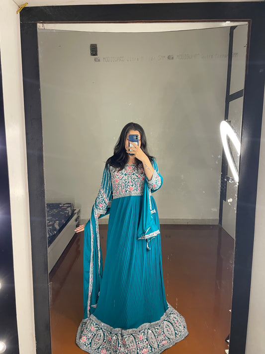 Gown with dupatta