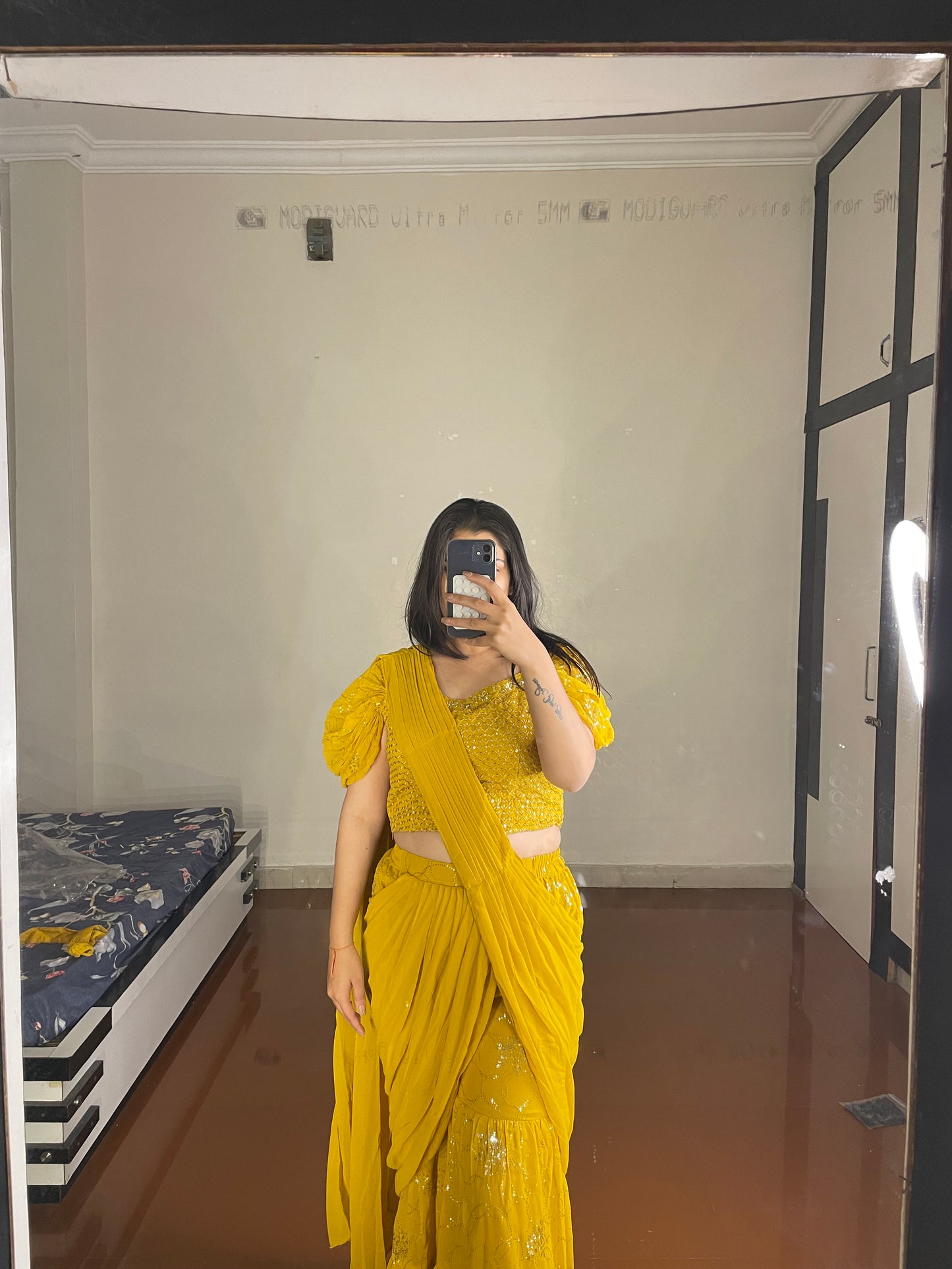 Predrape sharara saree