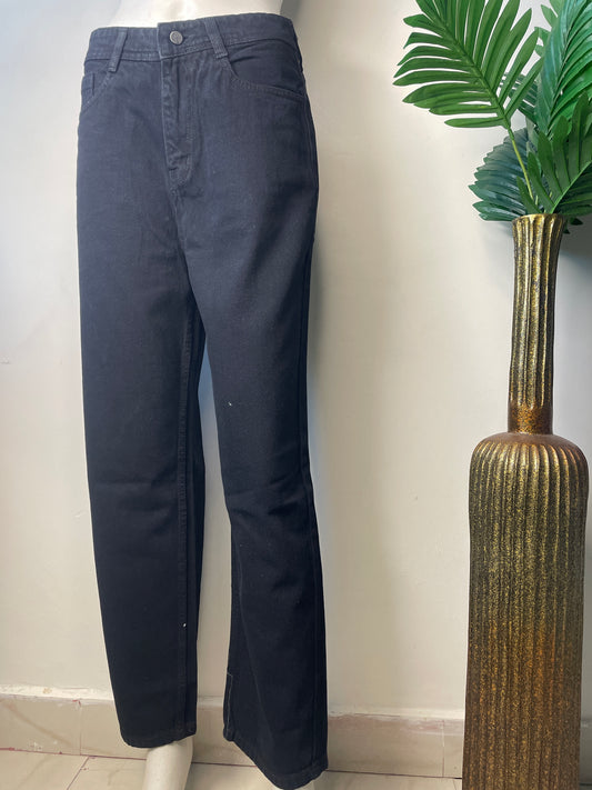 Black straight fit jeans (23120yellow)