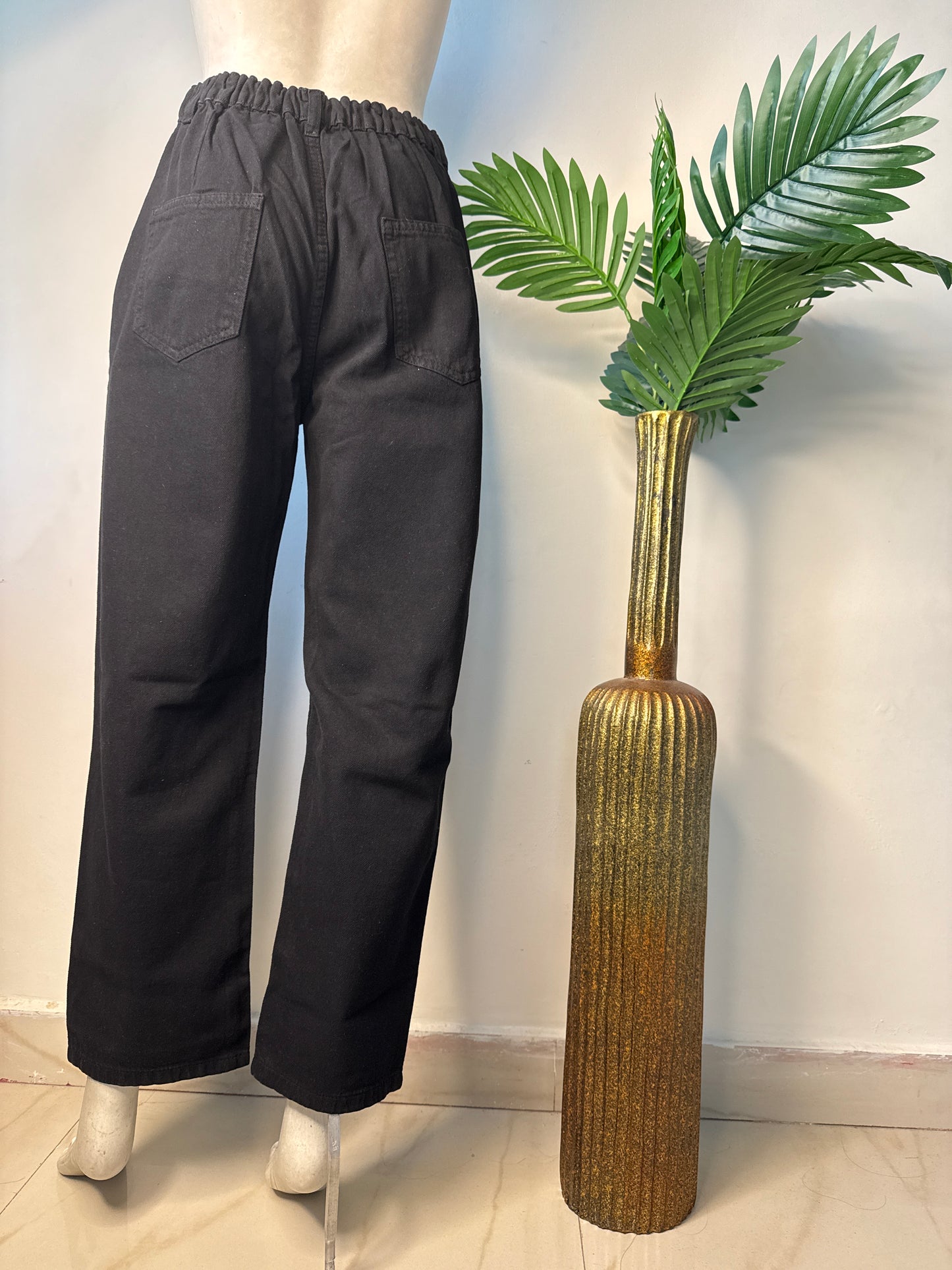 9364 black straight leg stretchable