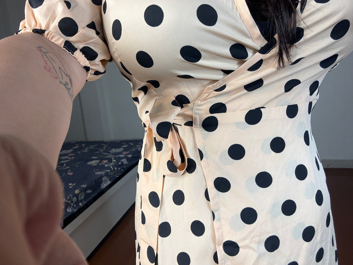 Polka wrap dress