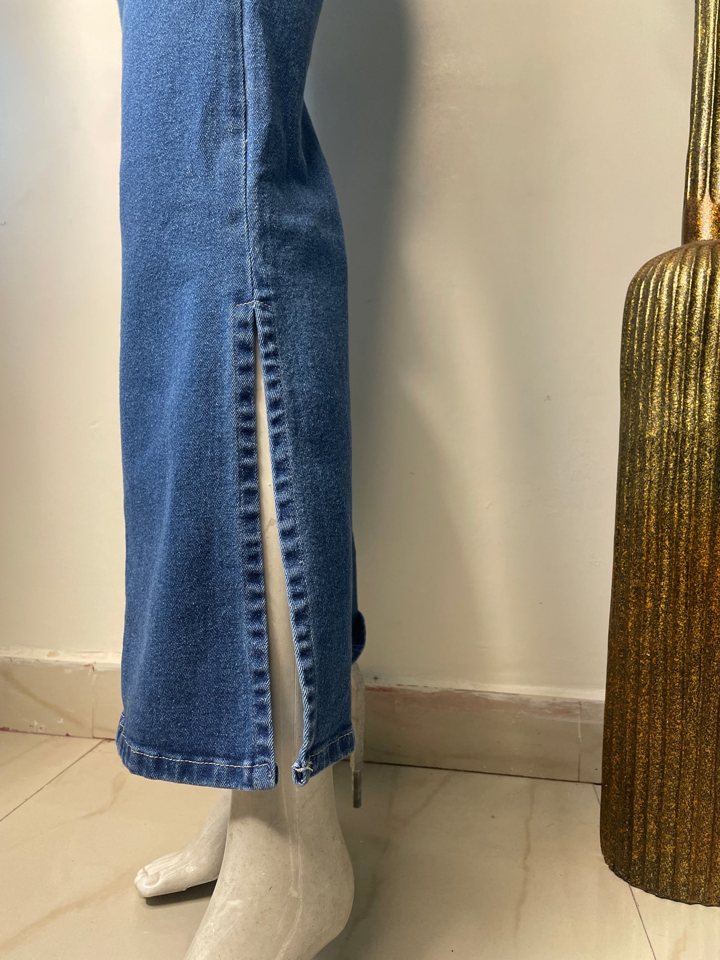 Side slit bootcut denim(8074)