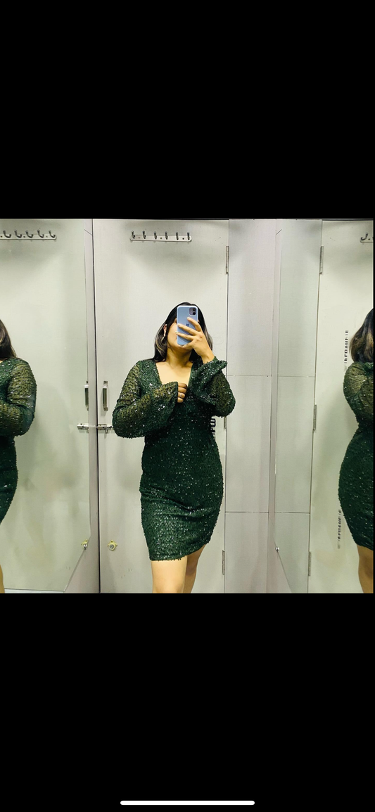 Sequin bottlegreen dress