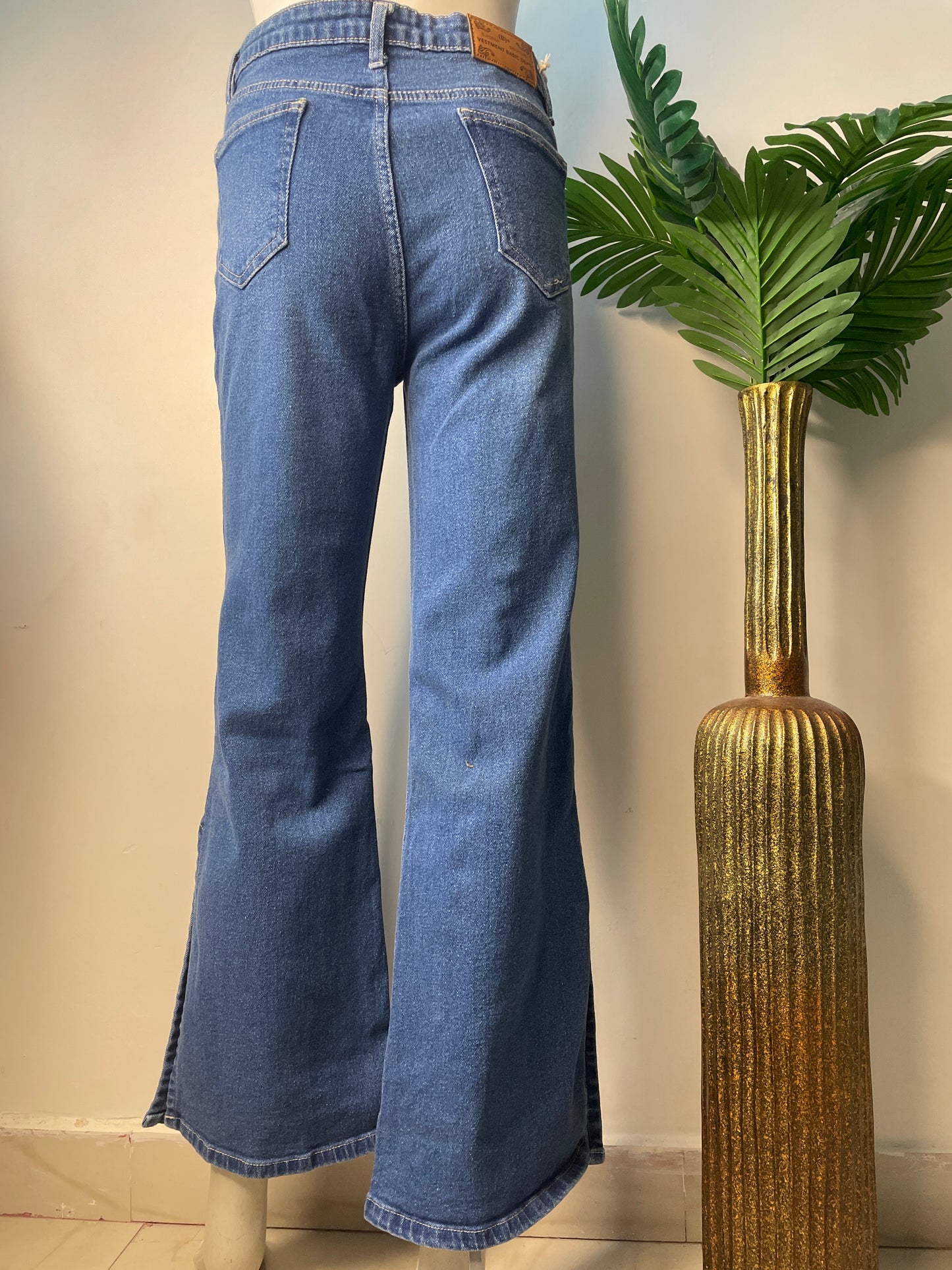 Side slit bootcut denim(8074)