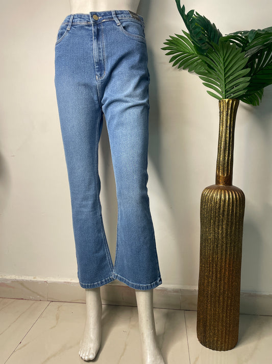 Bell bottom denim(8017)stone