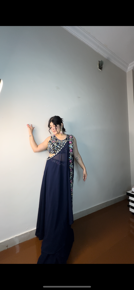 Hearts 3 piece handwork blue