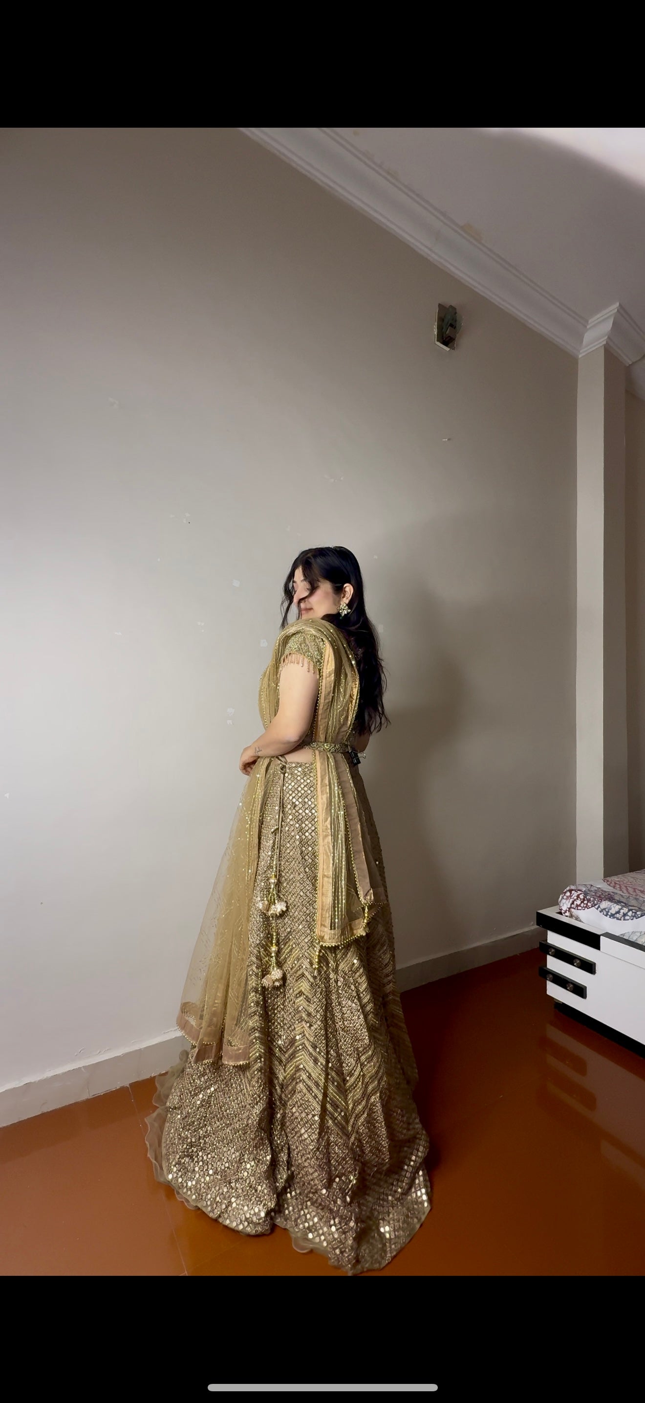 Rust gold Lehenga