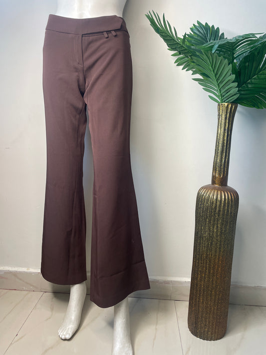 Dark brown bell bottom pants(viorio)