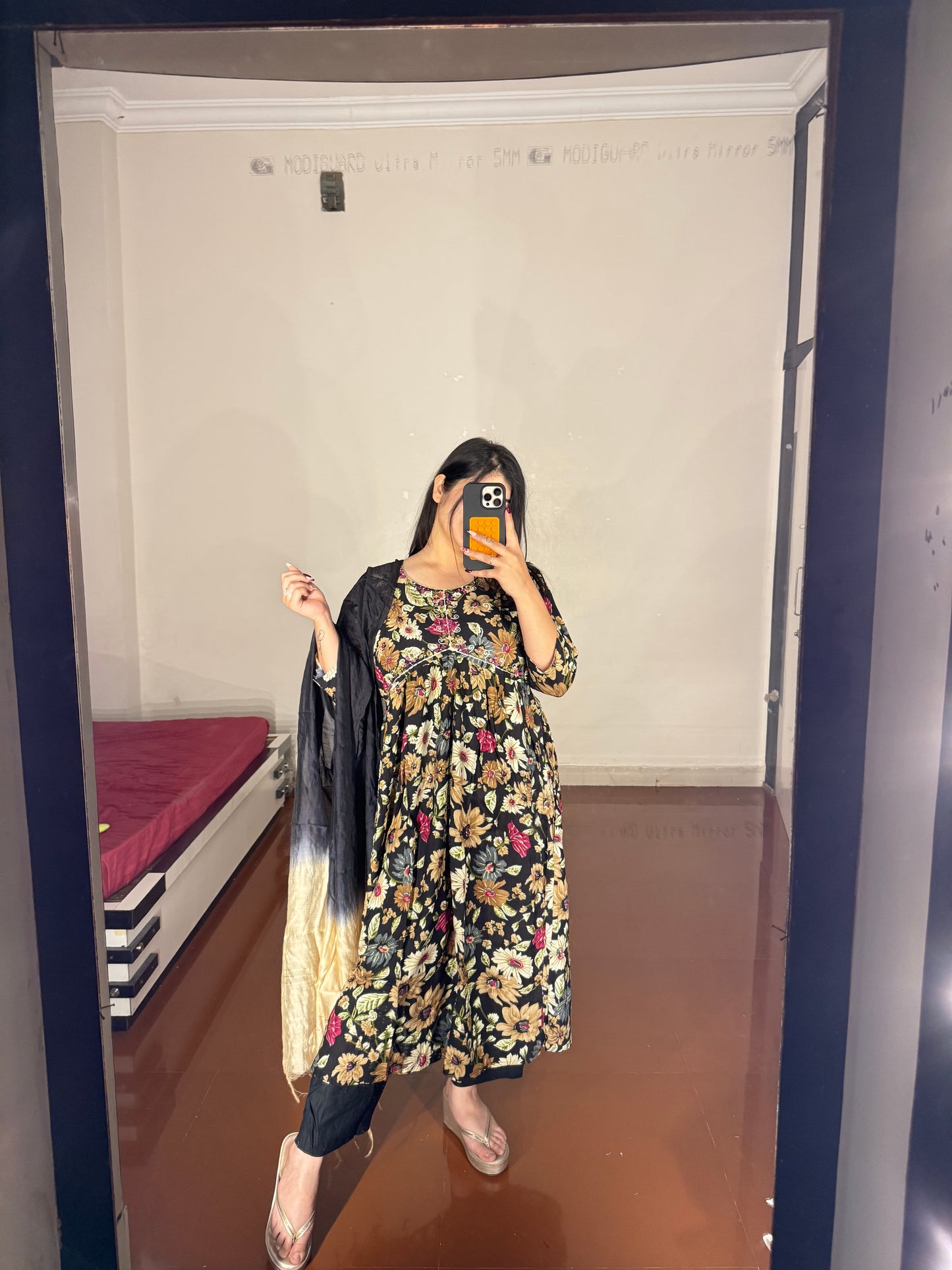 Muslin anarkali suit