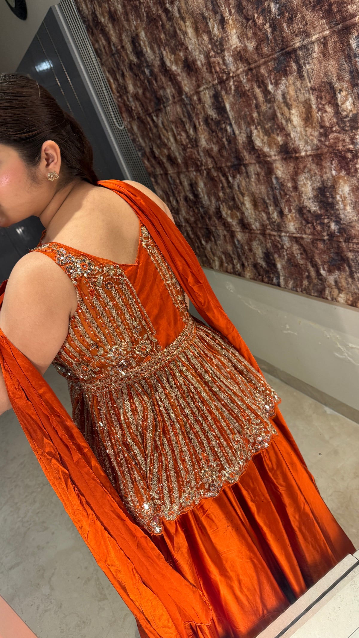 Orange peplum set
