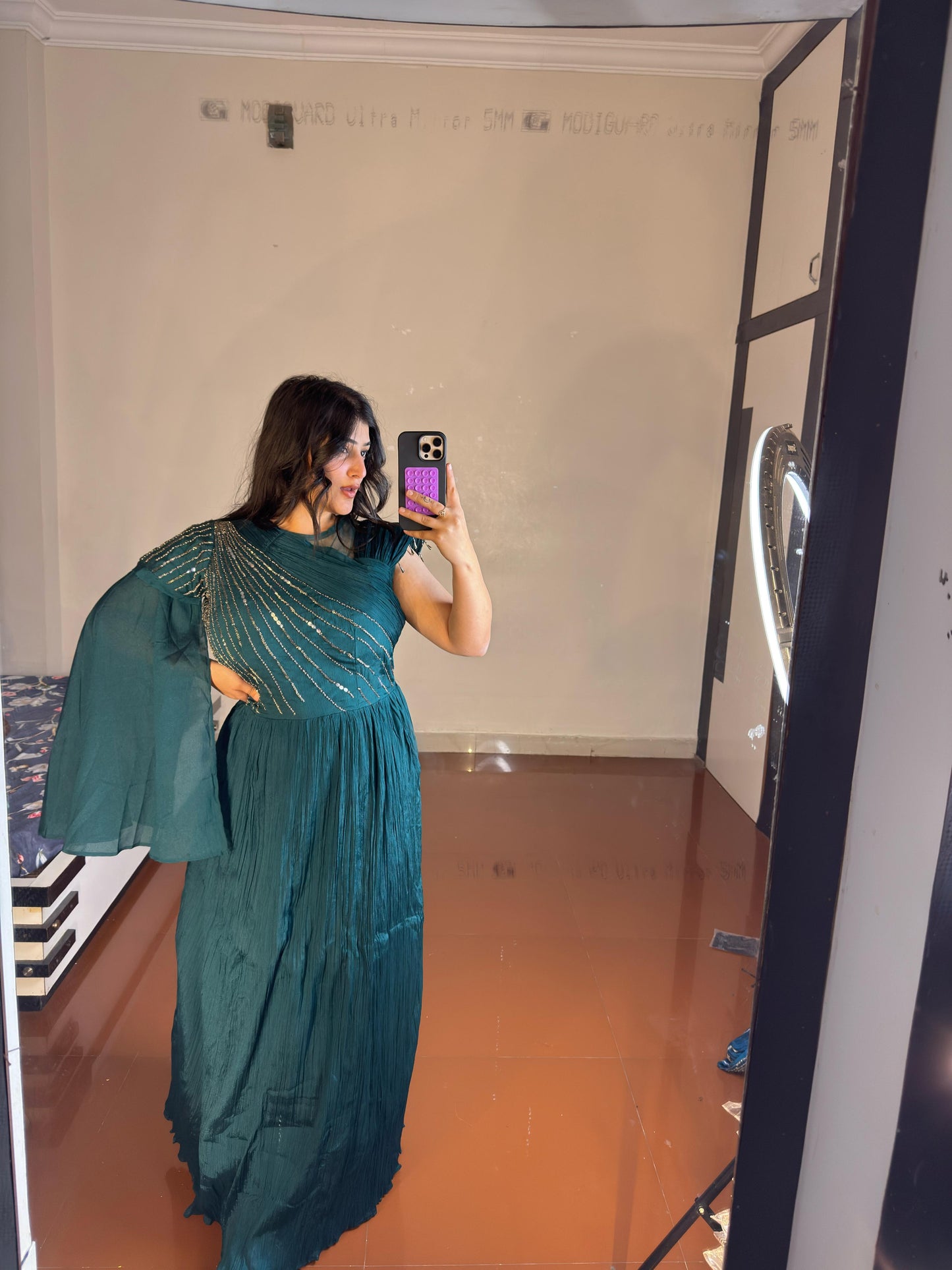 Designer green gown
