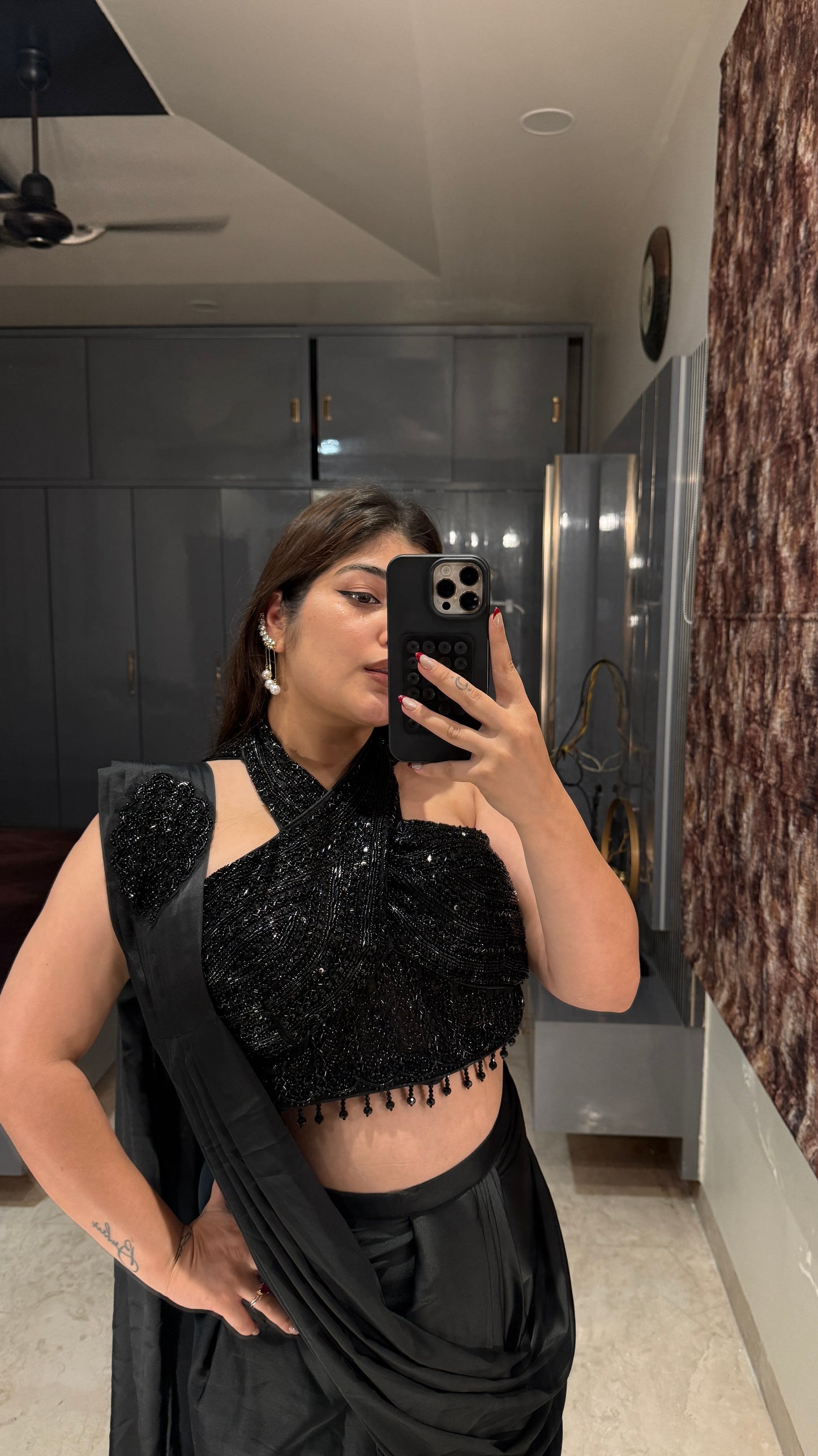Halter neck saree