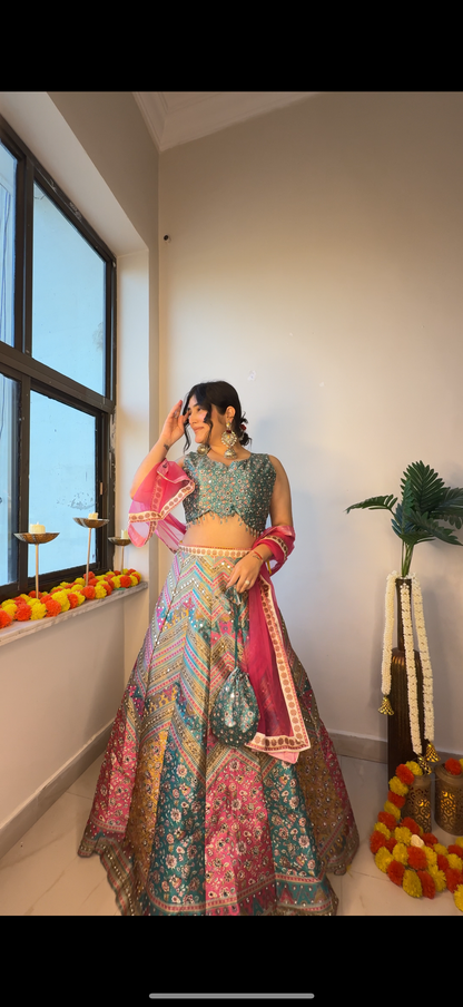 Multi Lehenga bb silk