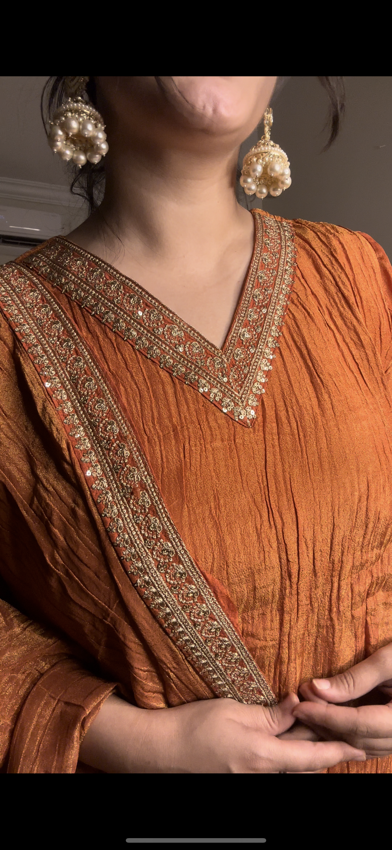 Crushed rust orange set