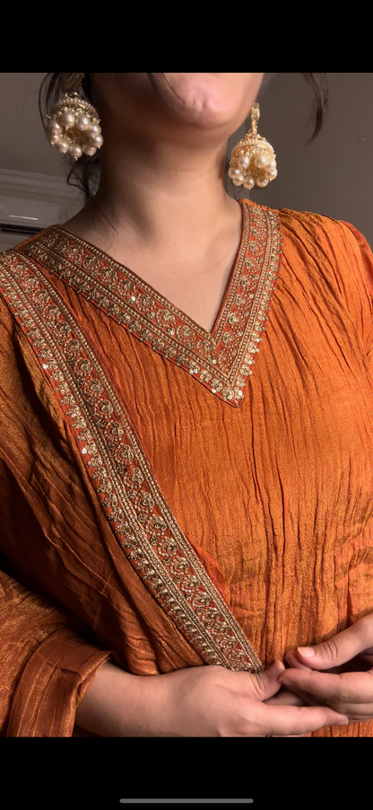 Crushed rust orange set