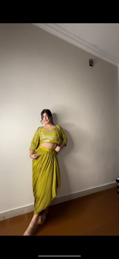 Sequin short jacket set