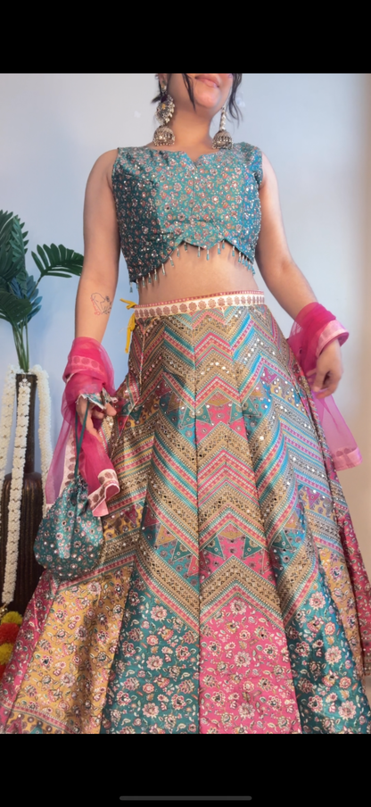 Multi Lehenga bb silk