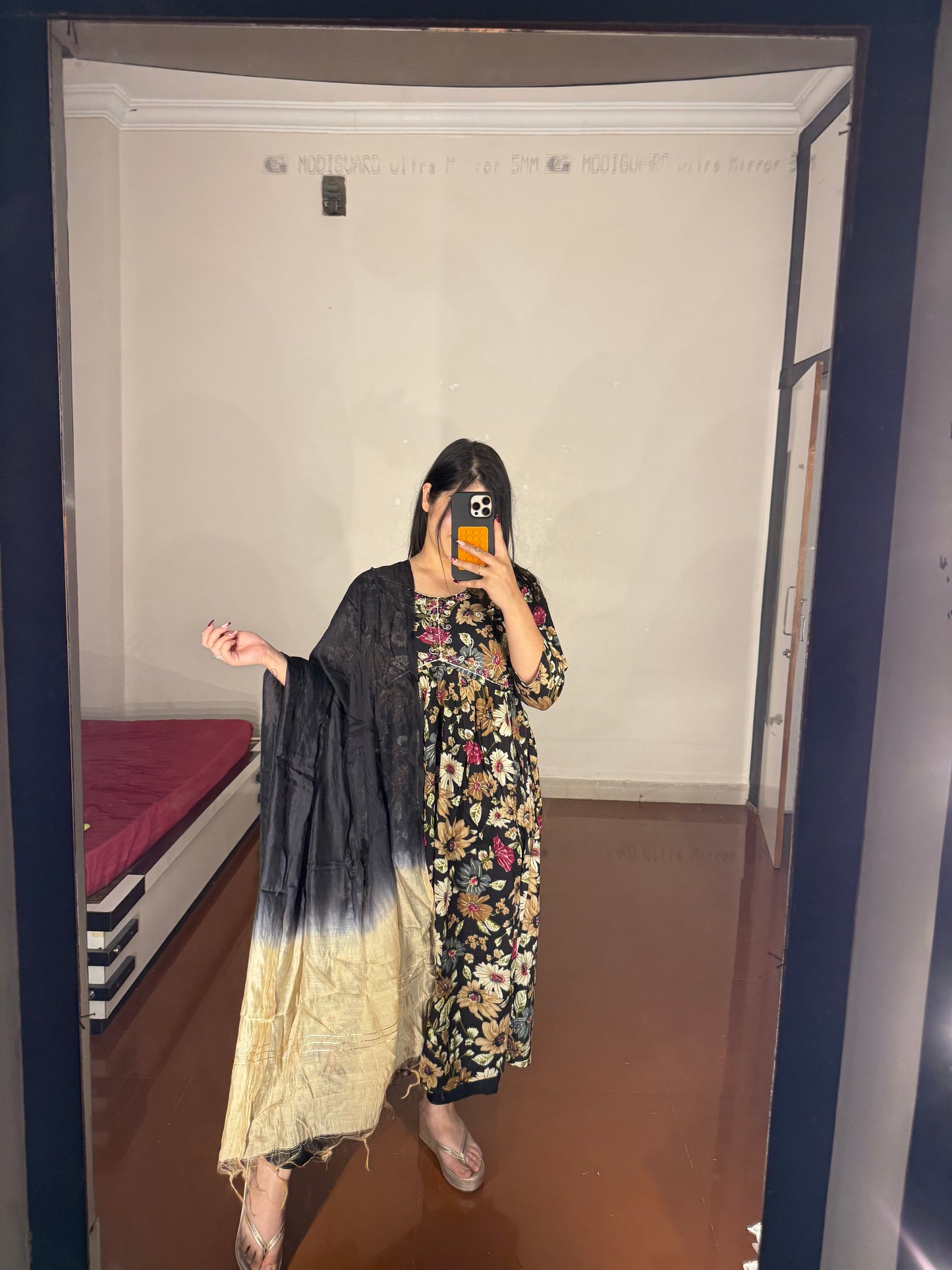 Muslin anarkali suit