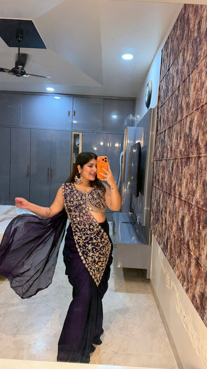 Sheila saree (purple)