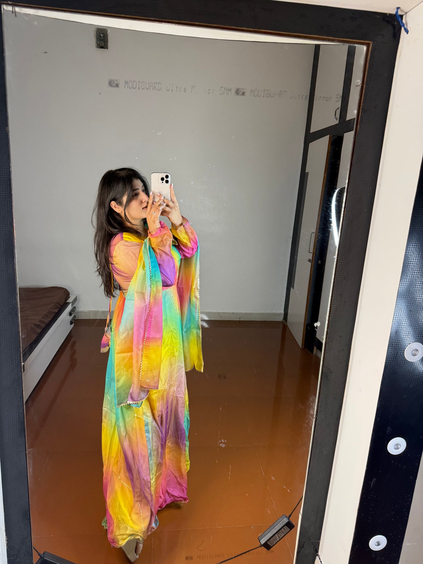 Multicolor suit.
