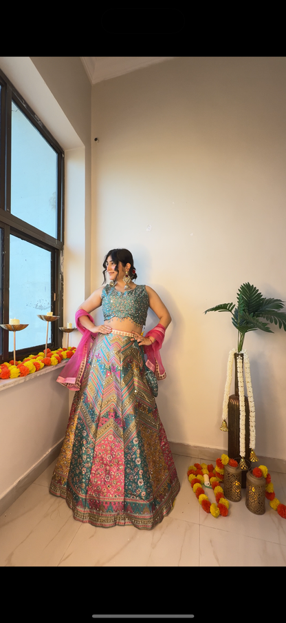 Multi Lehenga bb silk