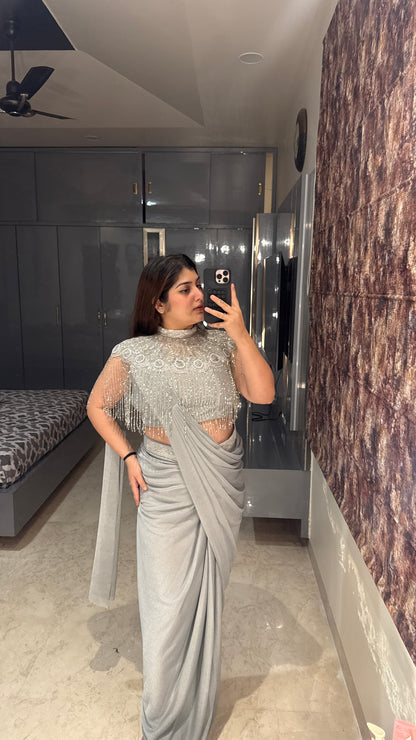 Fringes saree