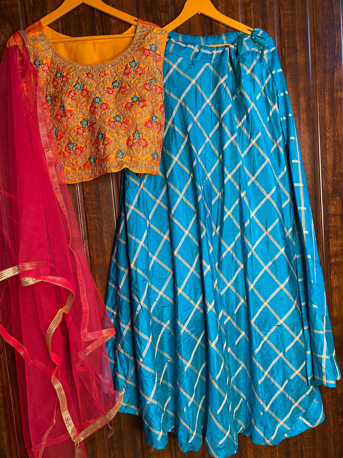 Orange lehenga set