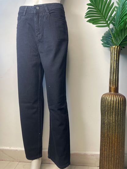 Black straight fit jeans (23120yellow)