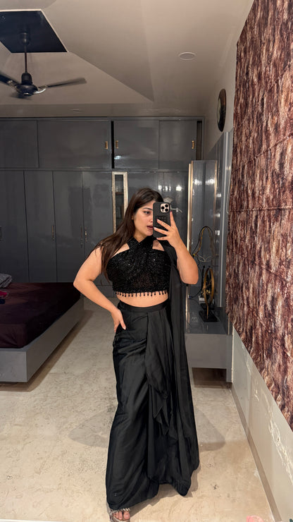 Halter neck saree