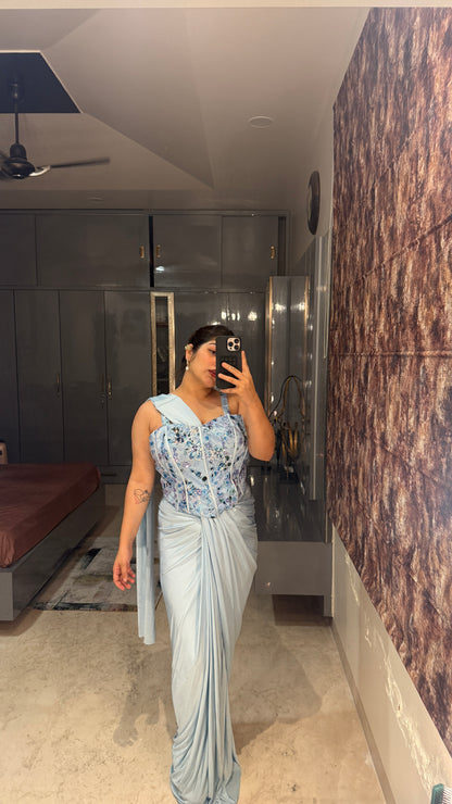 Naina saree blue