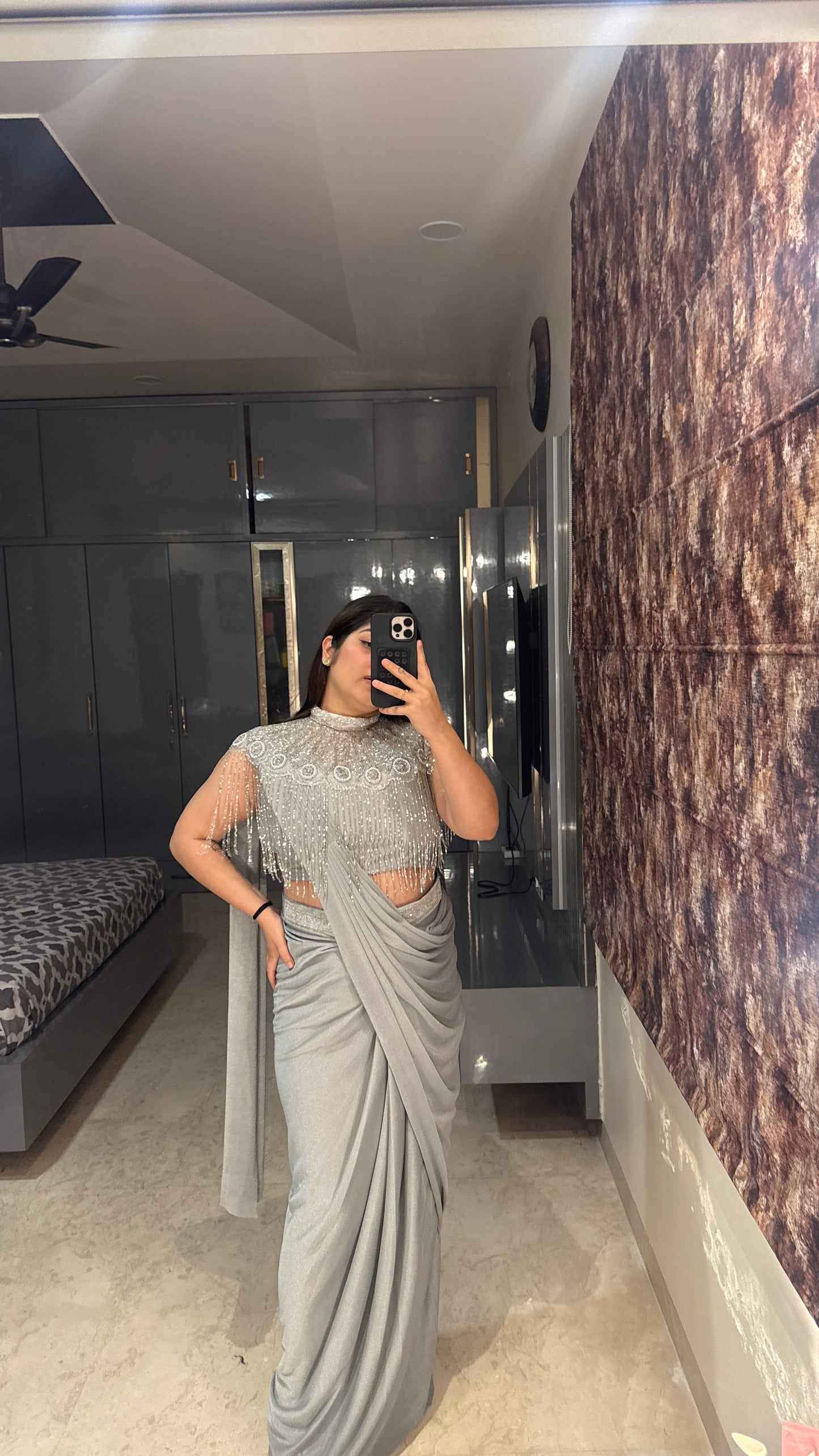 Fringes saree