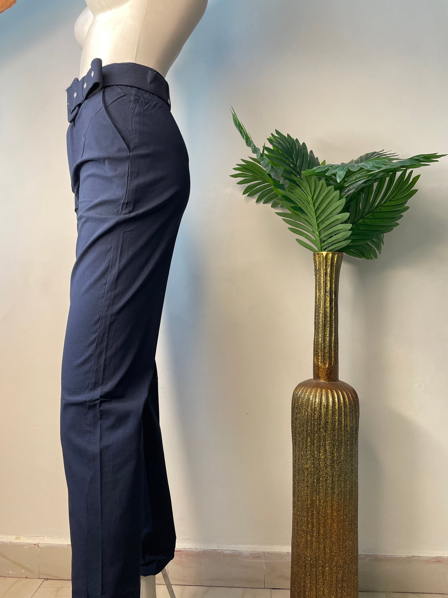 Ankle length pant with belt(skin fit)