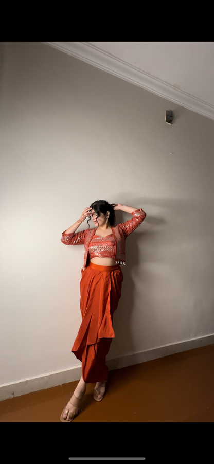 Sequin short jacket set