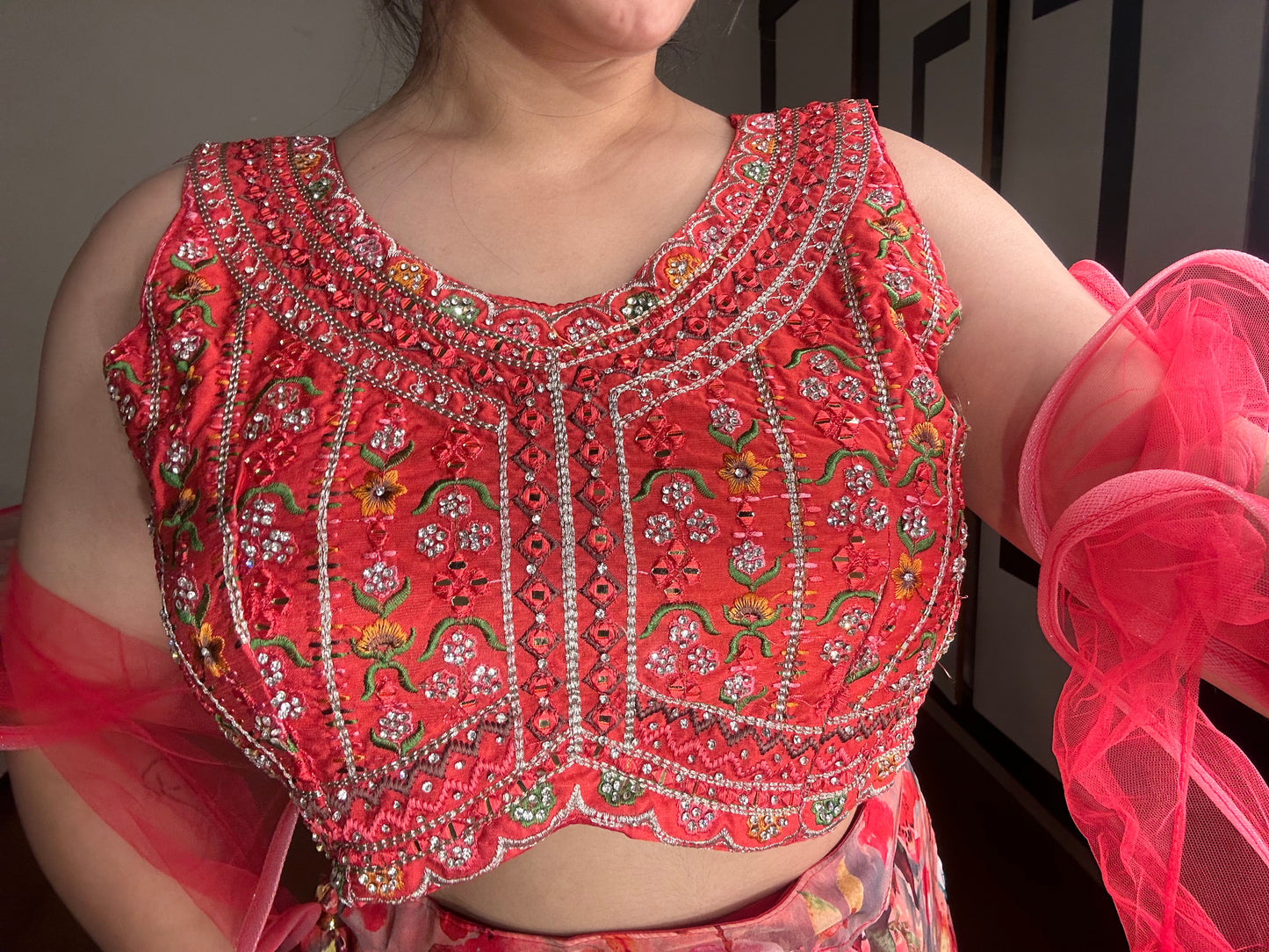 Organza lehenga