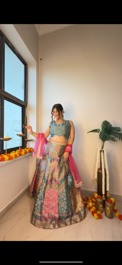 Multi Lehenga bb silk