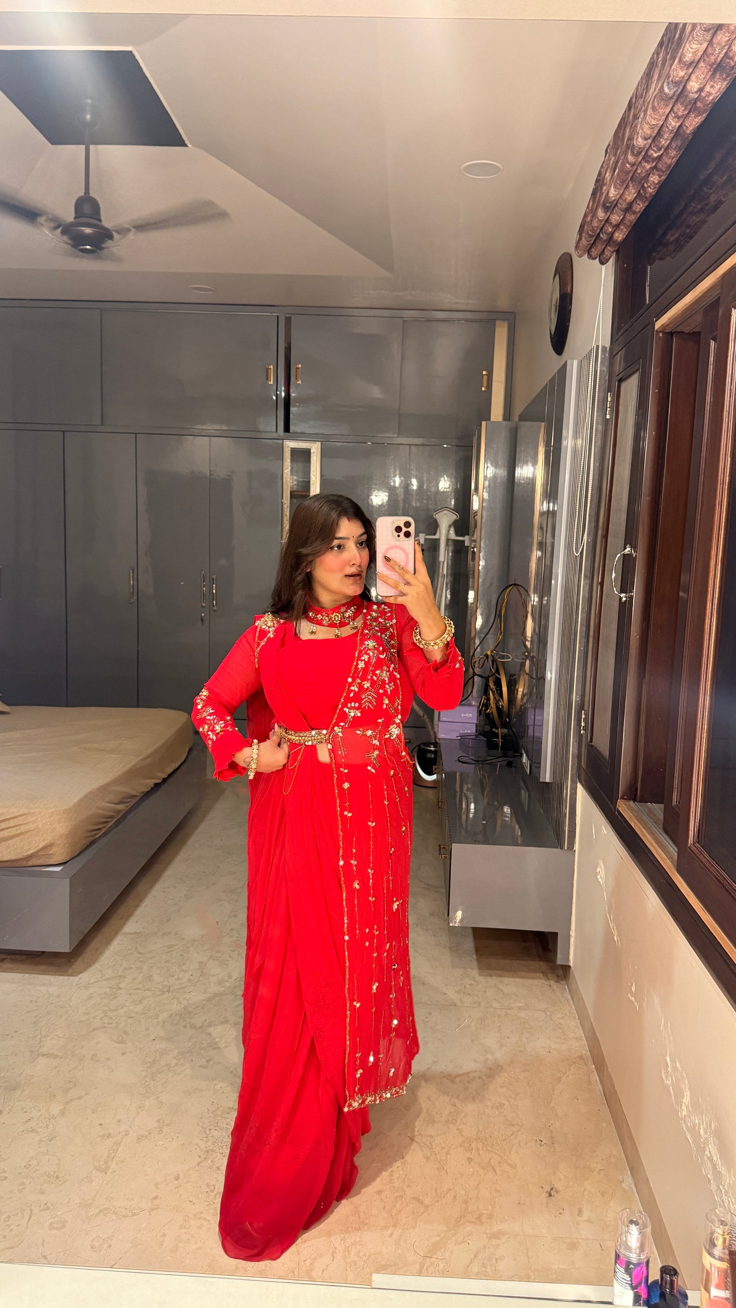 Karwachauth saree(pink)