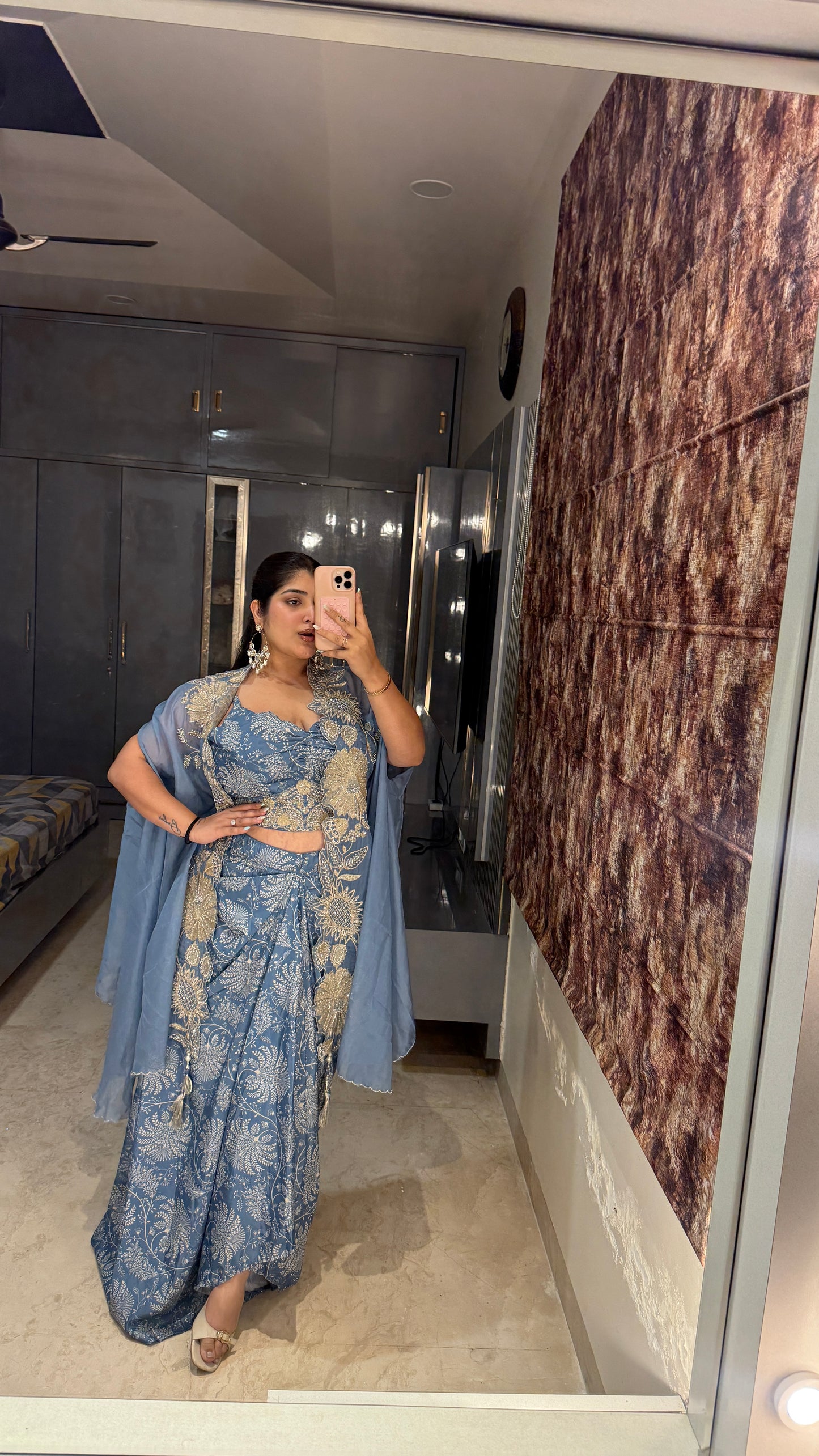 Printed shrug set