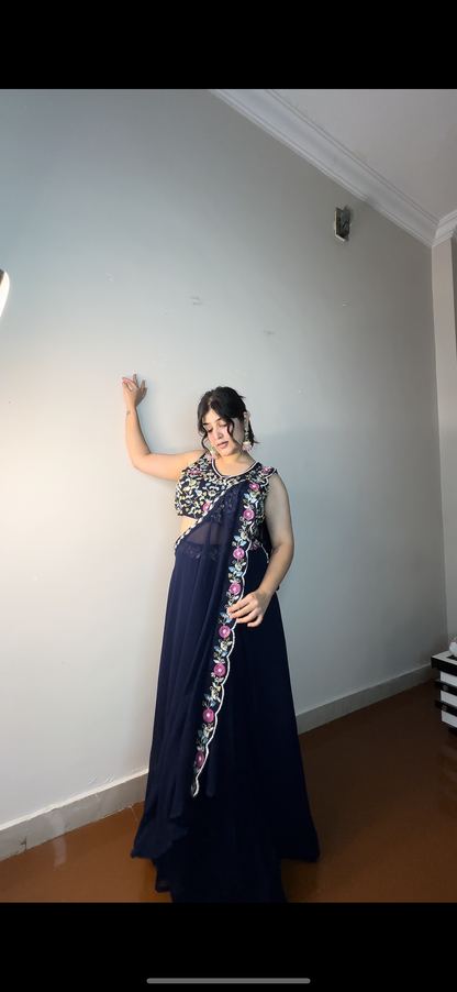 Hearts 3 piece handwork blue