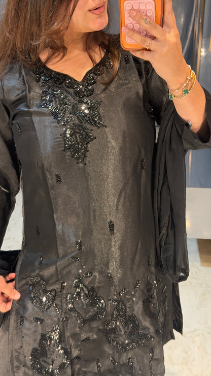 Zari Kurta Black