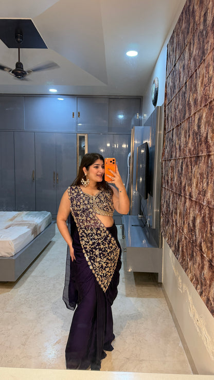 Sheila saree (purple)