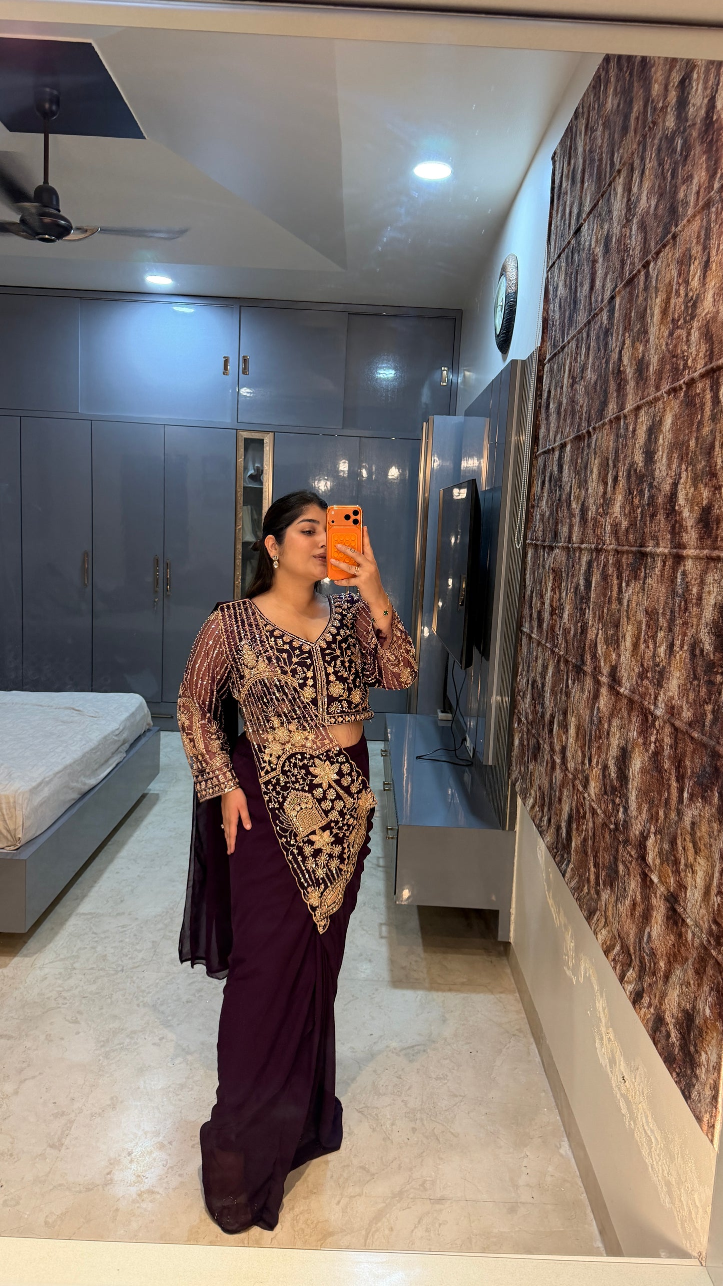 Tropical saree(purple)