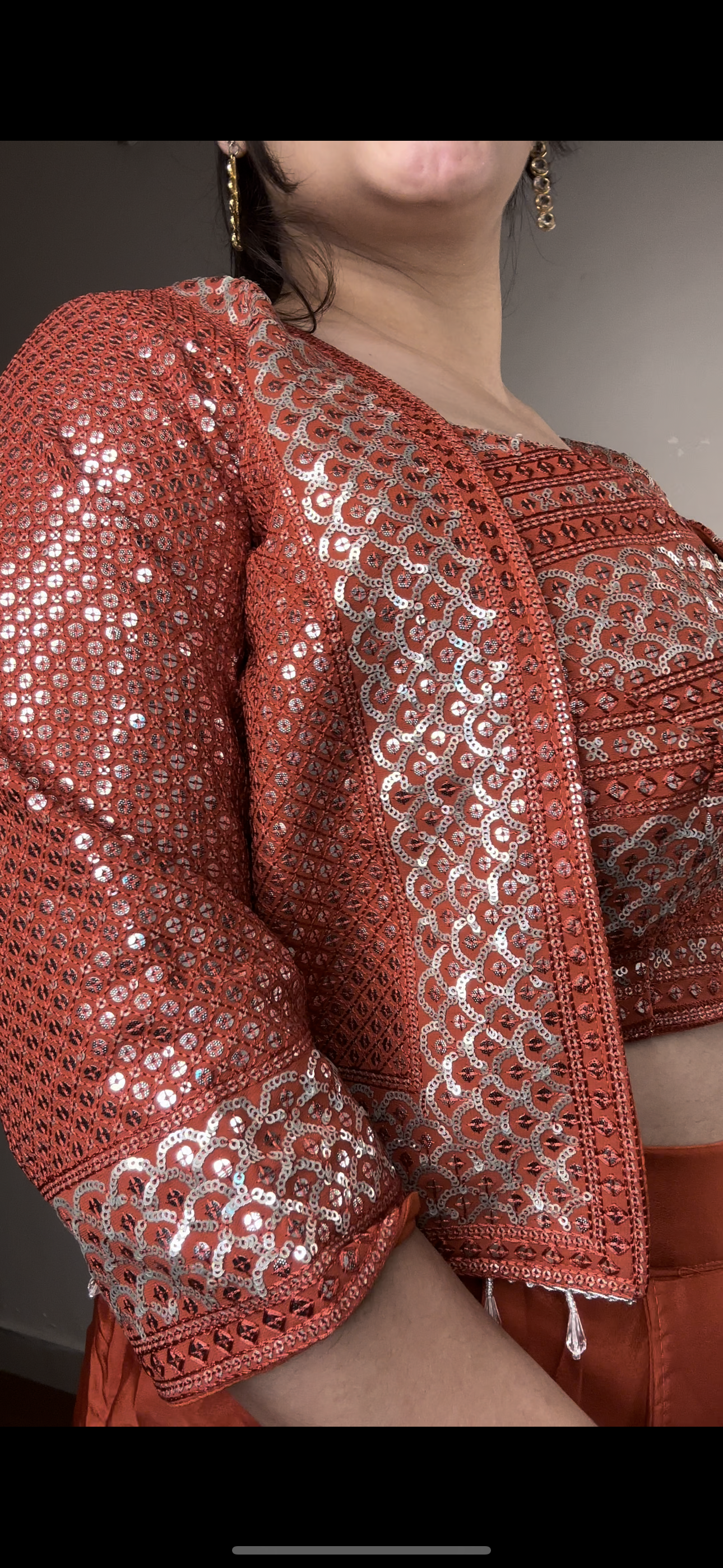 Sequin short jacket set