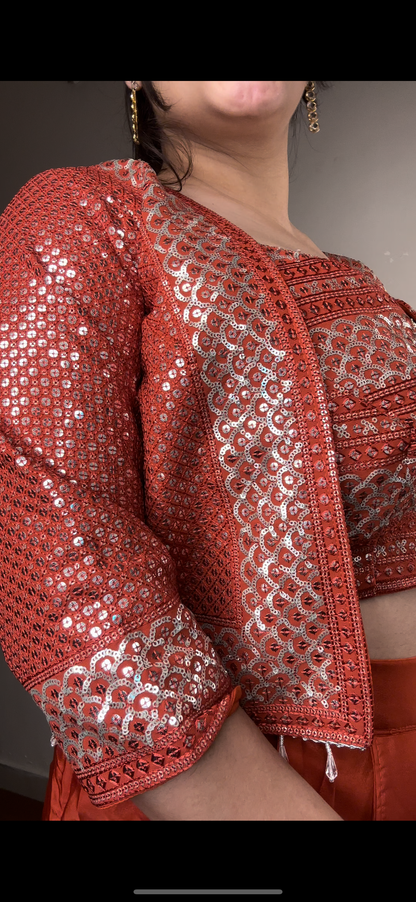 Sequin short jacket set