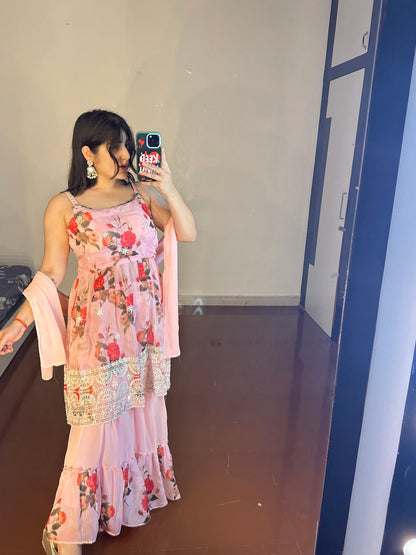 Peplum set with sharara