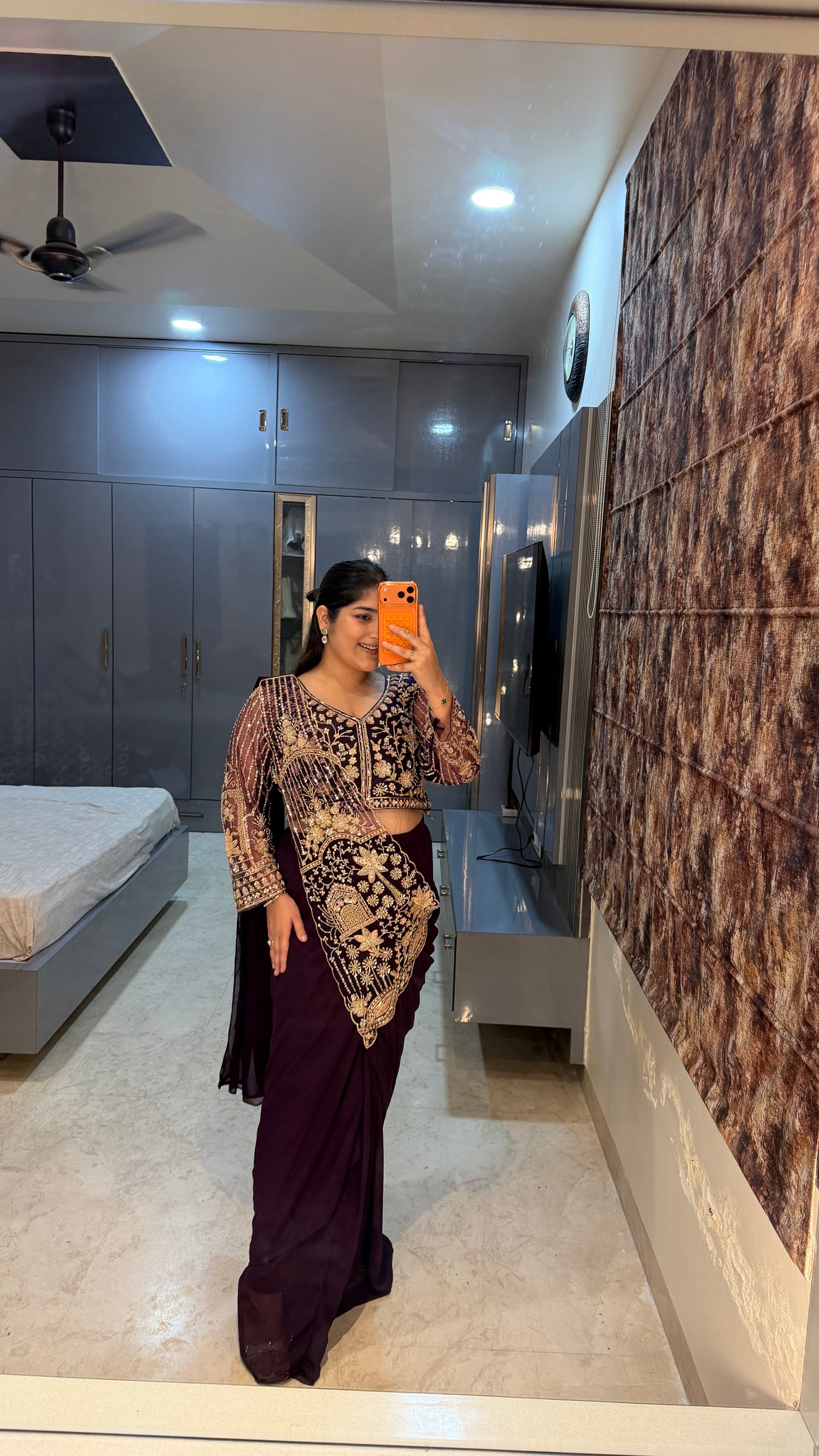 Tropical saree(purple)