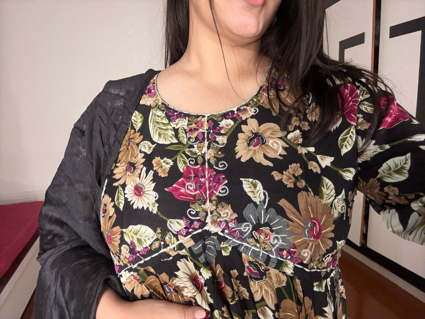 Muslin anarkali suit