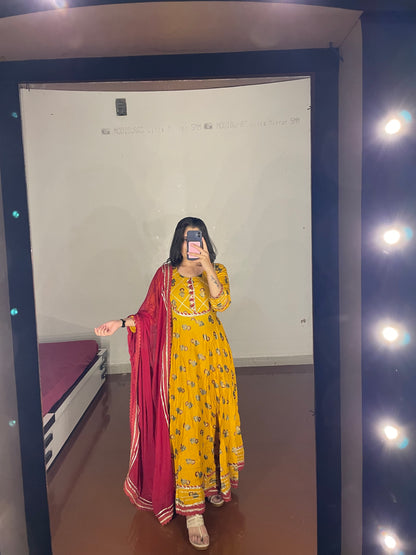 Anarkali with dupatta