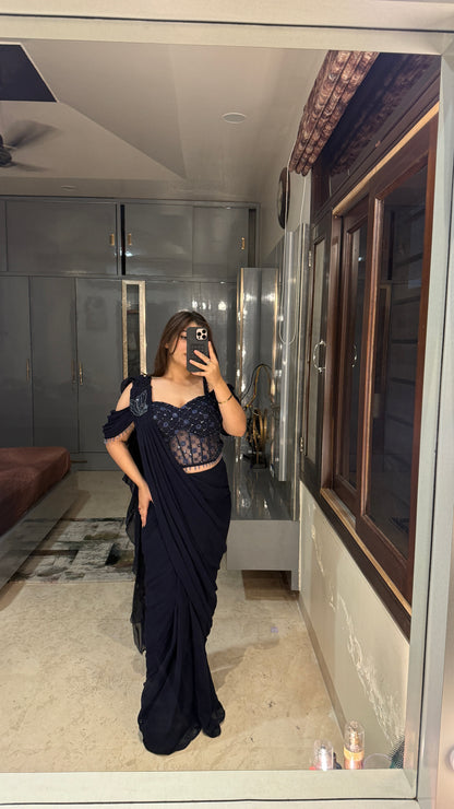 Sparkly saree 2.0(blue)