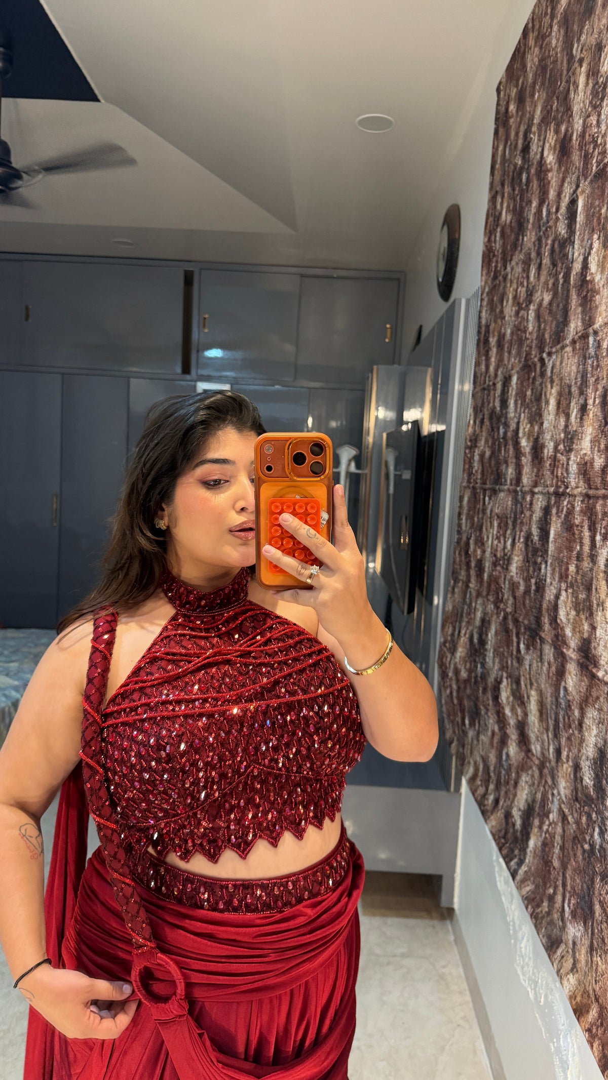 Red Bomb halter neck