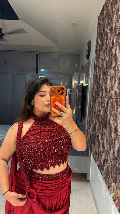 Red Bomb halter neck